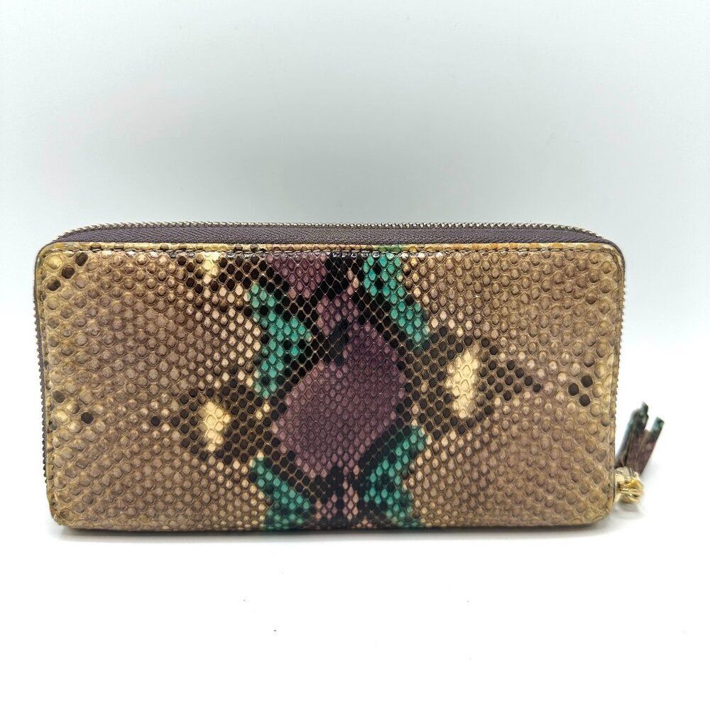 Gucci Multicolor Python Soho Zippy Long Wallet - Picture 2 of 7